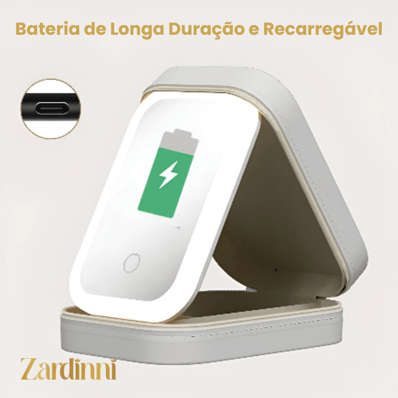 Estojo de Maquiagem Portátil com Espelho LED - (POUCAS UNIDADES)
