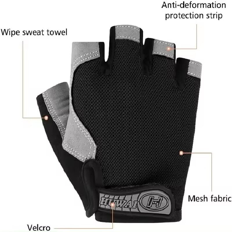 Unisex Sports Half Finger Gloves for Outdoor Cycling And Mountaineering Breathab