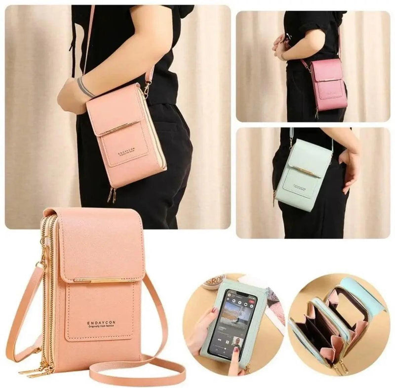 Bolsa Crossbody em Couro Legítimo (porta celular)  + FRETE GRÁTIS